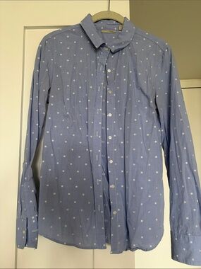 Halogen Blue Polka Dot Women’s Button-Down Shirt (S)